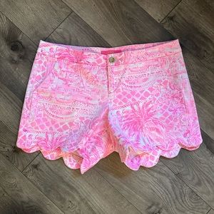 Scalloped Pink and White Lilly Pulitzer shorts